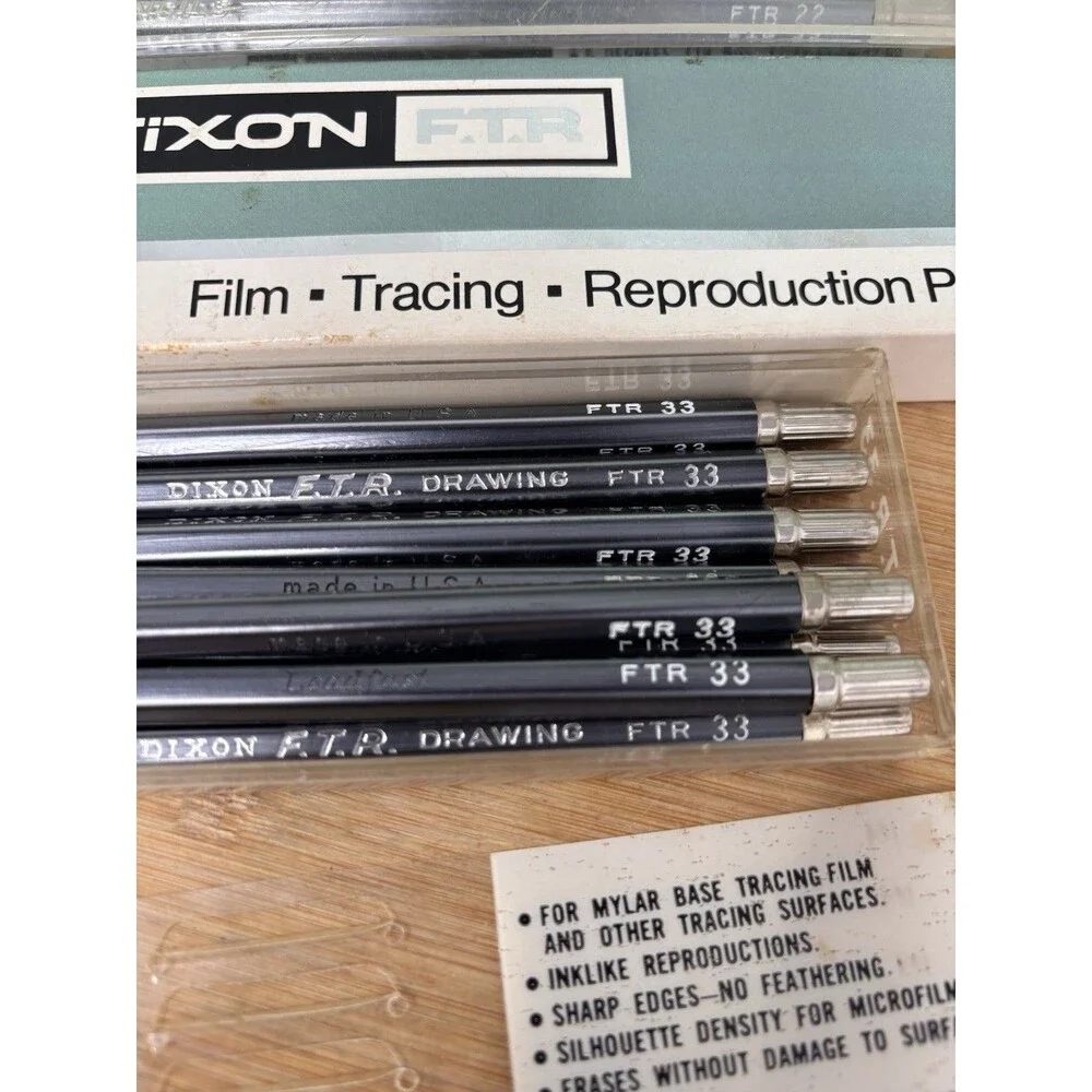 Lot DIXON FTR Drawing Pencils #33, #22,#11 New & Used, Boxes,24 Total Vintage